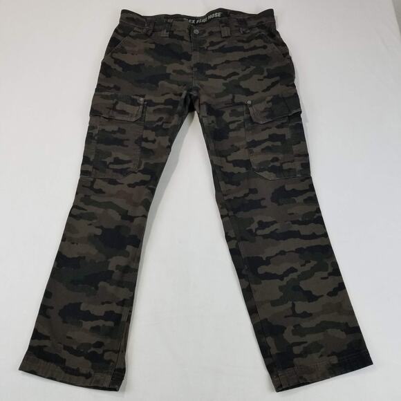 Duluth Trading Pants Mens 38x30 Camo Flex Fire Hose Slim Fit Cargo Stretch Work - Picture 1 of 13